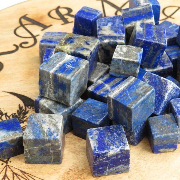 decorative objects & figurines 10 pcs lapis lazuli gemstone cubes healing connection chakra powerful lucky stone crystal wisdom